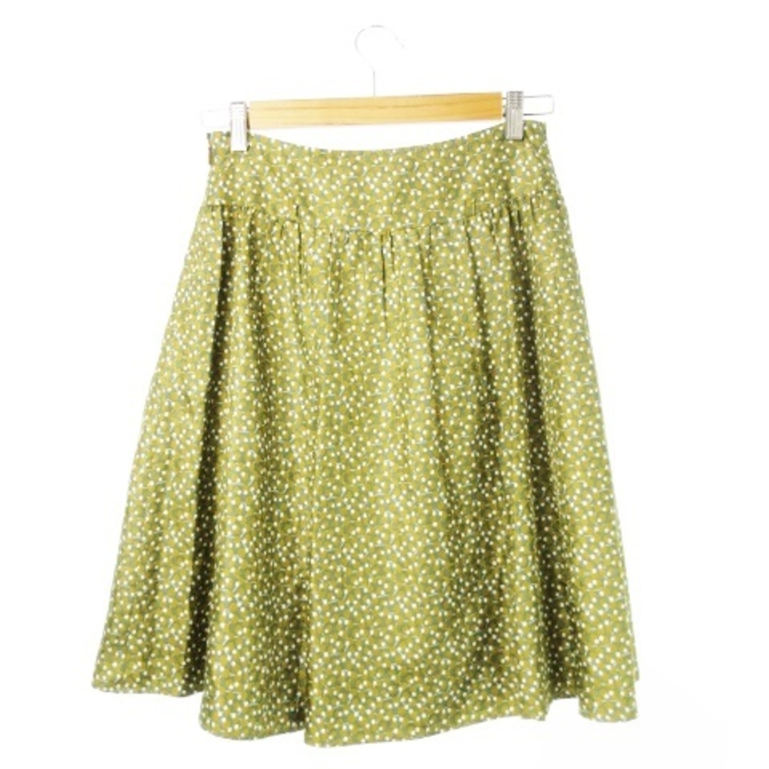 Harriss(ハリス)のハリス スカート フレア ミモレ サテン 光沢感 ギャザー ドット 34 緑 レディースのスカート(ロングスカート)の商品写真