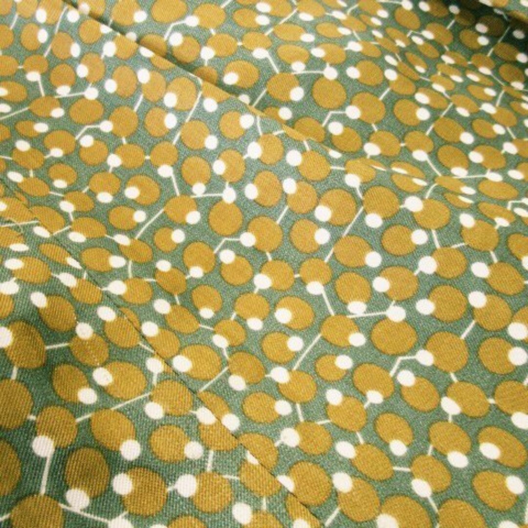 Harriss(ハリス)のハリス スカート フレア ミモレ サテン 光沢感 ギャザー ドット 34 緑 レディースのスカート(ロングスカート)の商品写真