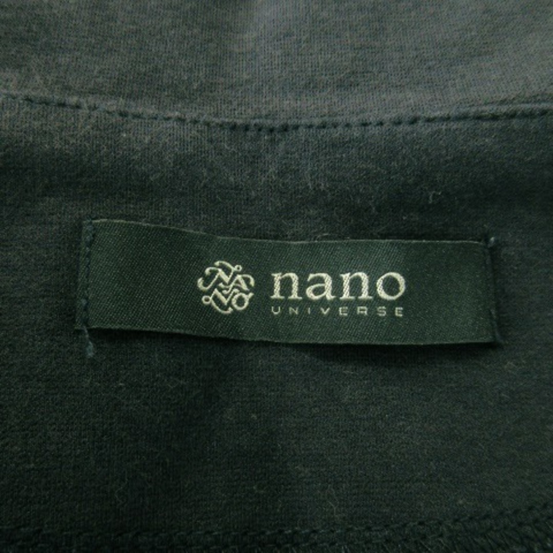 nano・universe(ナノユニバース)のナノユニバース カットソー ラウンドネック 半袖 切替 ヘム ストレッチ F 紺 レディースのトップス(カットソー(半袖/袖なし))の商品写真