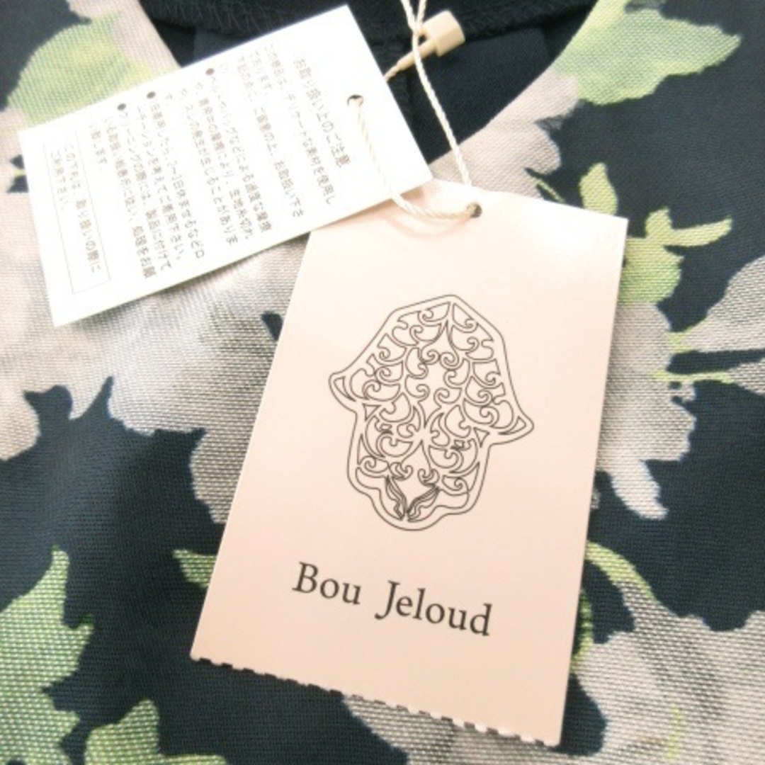 Bou Jeloud(ブージュルード)のブージュルード ワンピース ミニ Vネック 半袖 切替 花柄 タック F 紺 レディースのワンピース(ミニワンピース)の商品写真
