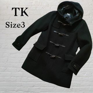 ティーケー(TK)のTK　 TAKEO KIKUCHI ダッフルコート　黒　サイズ３(ダッフルコート)