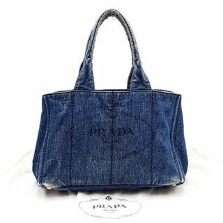 プラダ(PRADA)のプラダ PRADA ハンドバッグ トート 鞄 カナパ ロゴ デニム キャンバス(ハンドバッグ)