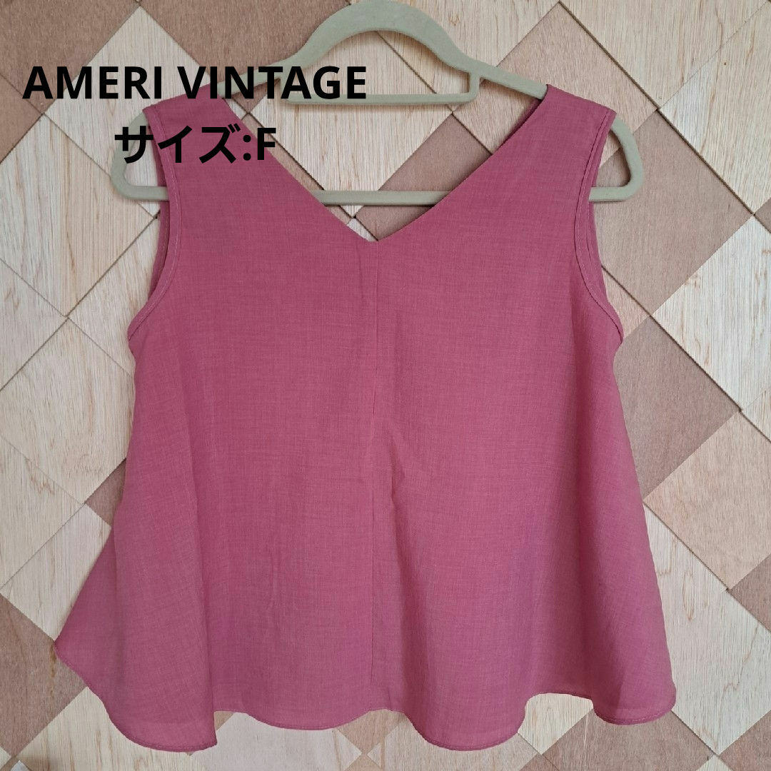 Ameri VINTAGE(アメリヴィンテージ)のAmeri VINTAGE　ノースリーブシャツ　サイズフリー レディースのトップス(シャツ/ブラウス(半袖/袖なし))の商品写真