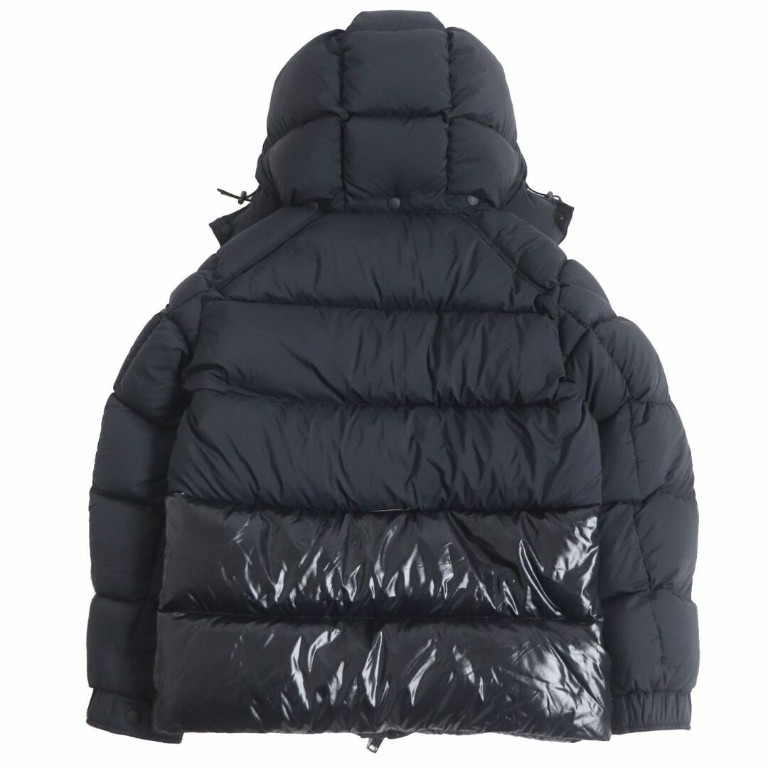 良品□2020年製 MONCLER/モンクレール MAURES ロゴワッペン/プリント WZIP フーデッド ダウンジャケット ブラック 0 正規品  ハンガー付き