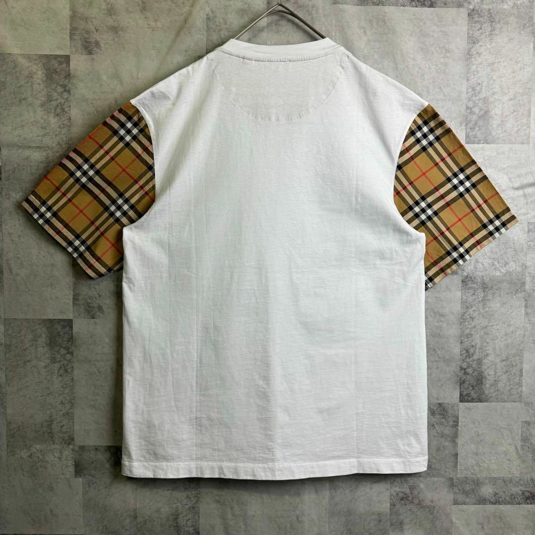 BURBERRY(バーバリー)の極美品 BURBERRYバーバリー 現行 袖ノバチェック Tシャツ ホワイト M メンズのトップス(Tシャツ/カットソー(半袖/袖なし))の商品写真