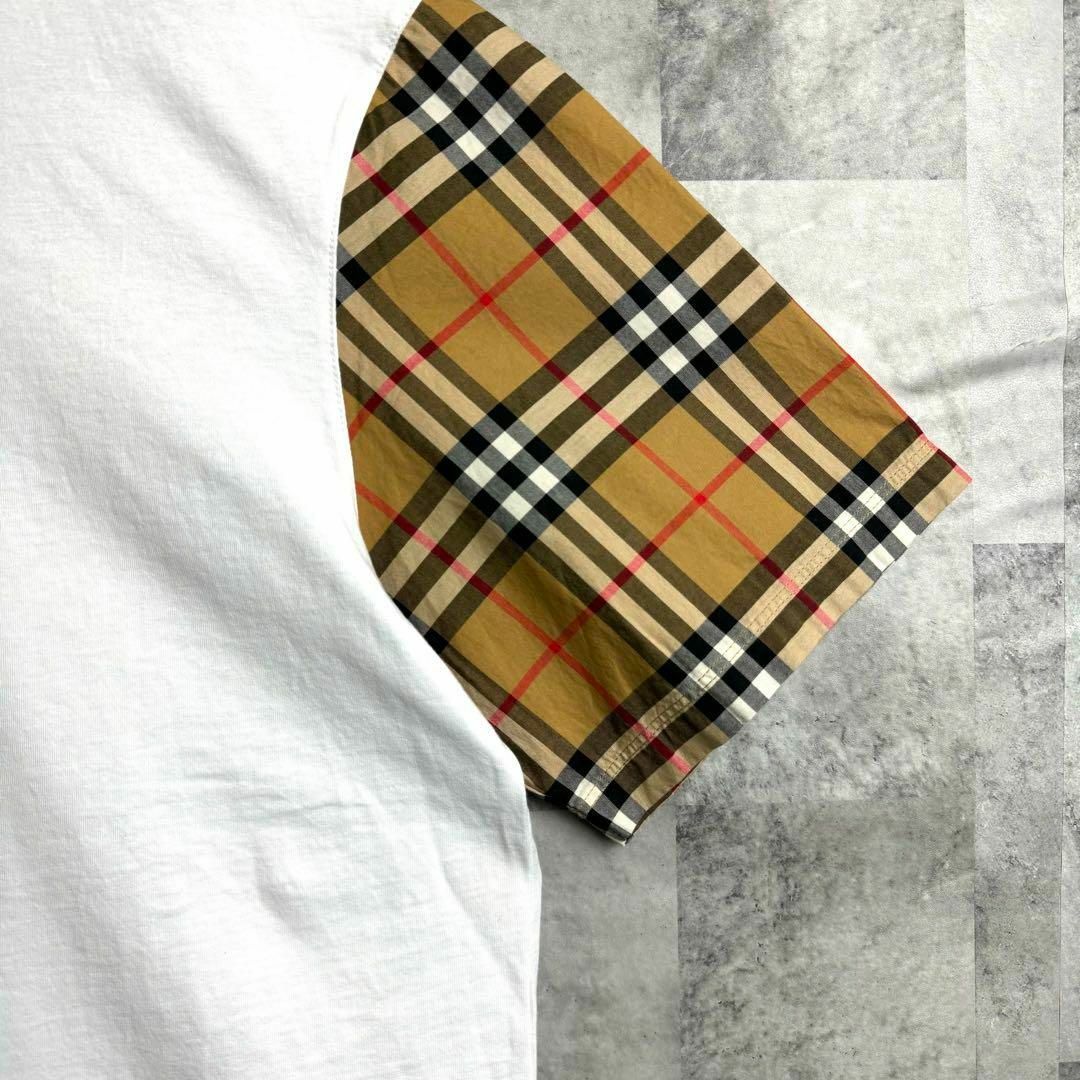 BURBERRY(バーバリー)の極美品 BURBERRYバーバリー 現行 袖ノバチェック Tシャツ ホワイト M メンズのトップス(Tシャツ/カットソー(半袖/袖なし))の商品写真