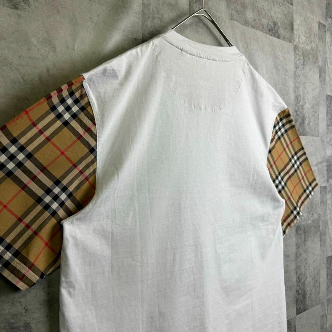 BURBERRY(バーバリー)の極美品 BURBERRYバーバリー 現行 袖ノバチェック Tシャツ ホワイト M メンズのトップス(Tシャツ/カットソー(半袖/袖なし))の商品写真