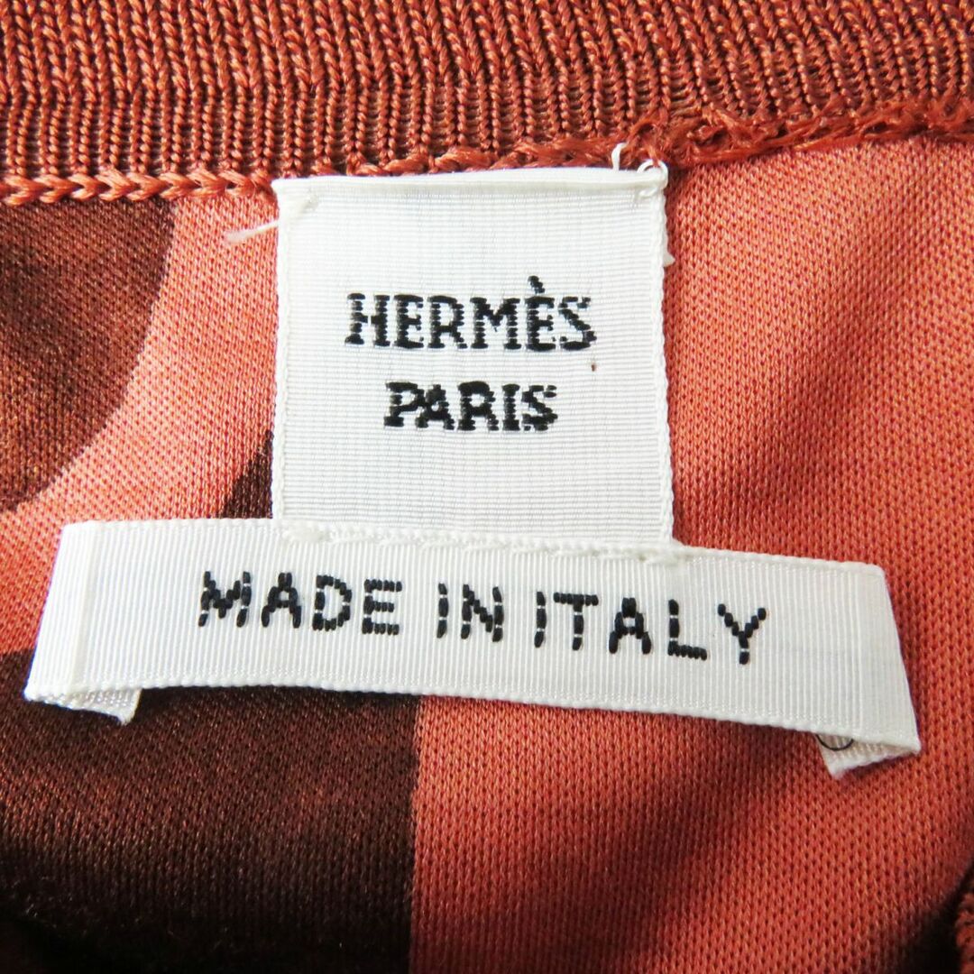 Hermes(エルメス)の美品◎正規品 22SS HERMES エルメス 2E0500DX クリケティス シルク100％ ノースリーブ ワンピース／ドレス ブラウン系 34 イタリア製 レディースのワンピース(ひざ丈ワンピース)の商品写真