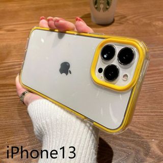 iphone13ケース　イエロー 耐衝撃 649(iPhoneケース)