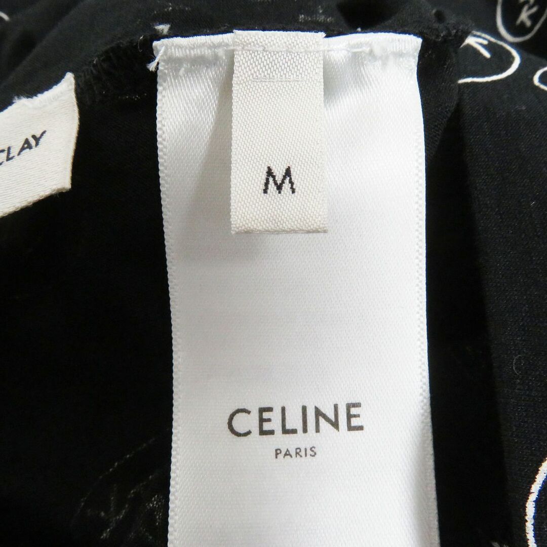 celine(セリーヌ)の未使用品□19SS CELINE セリーヌ×クリスチャン・マークレー 2X008388E 総柄 コットン 薄手 半袖Tシャツ/カットソー 黒 M 日本製 正規品 メンズのトップス(Tシャツ/カットソー(半袖/袖なし))の商品写真