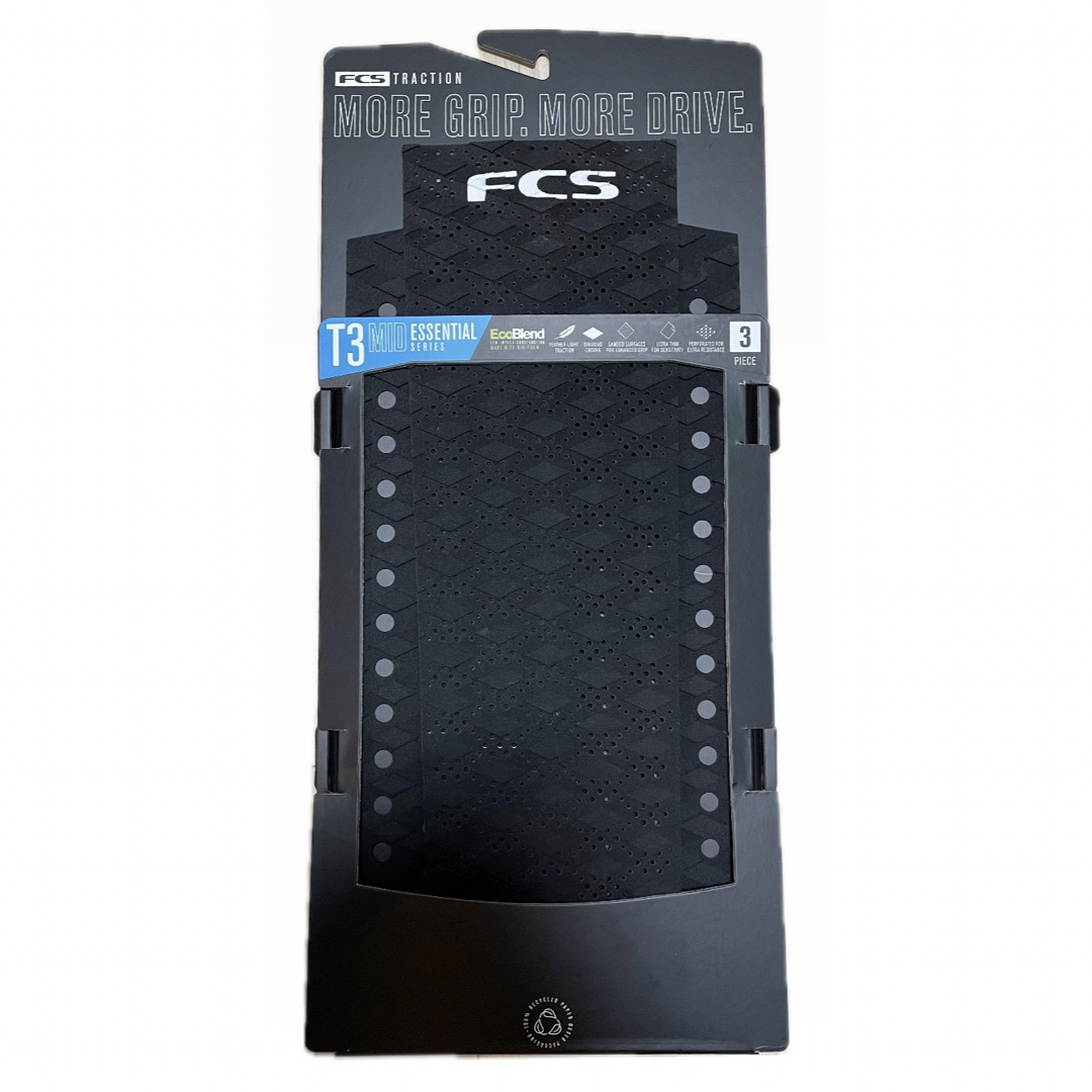 FCS(エフシーエス)のFCS（エフシーエス）デッキパッド・T-3　MID　ECOパッドブラック新品 スポーツ/アウトドアのスポーツ/アウトドア その他(サーフィン)の商品写真