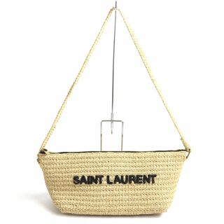 サンローラン(Saint Laurent)の美品▼SAINT LAURENT PARIS サンローランパリ 667490 ロゴ ル・ラフィア クロスボディ ショルダーバッグ メンズ ランウェイ 伊製 袋付き(ショルダーバッグ)