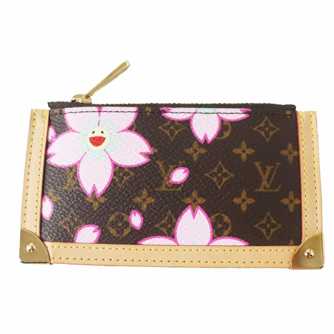 LOUIS VUITTON(ルイヴィトン)の未使用品◎LOUIS VUITTON ルイヴィトン M92015 ポシェット・クレ チェリーブロッサム 村上陸 モノグラム柄 コインケース ブラウン×ピンク レディースのファッション小物(コインケース)の商品写真