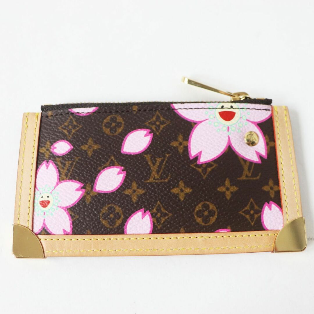 LOUIS VUITTON(ルイヴィトン)の未使用品◎LOUIS VUITTON ルイヴィトン M92015 ポシェット・クレ チェリーブロッサム 村上陸 モノグラム柄 コインケース ブラウン×ピンク レディースのファッション小物(コインケース)の商品写真