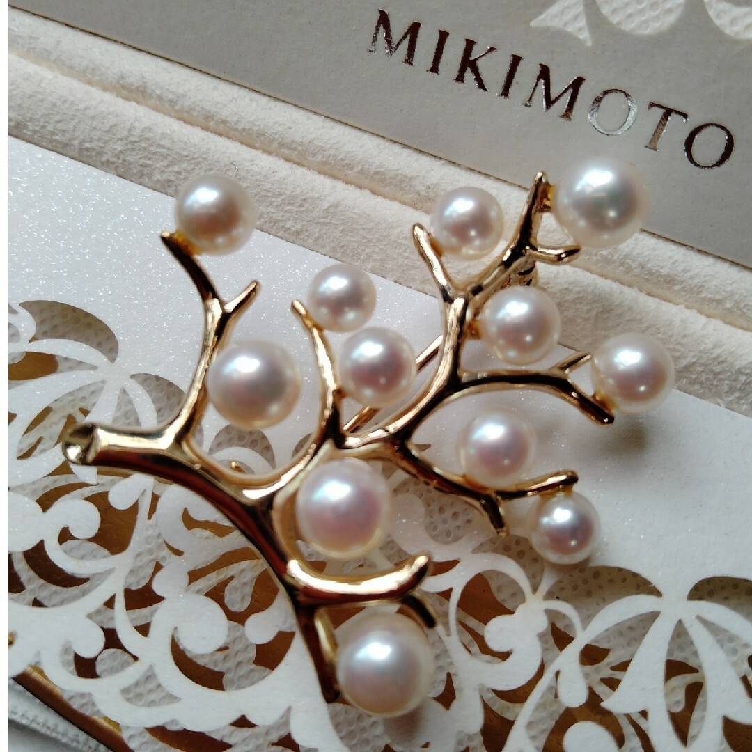 MIKIMOTO(ミキモト)のミキモト　ブローチ　幸福の木　K14 レディースのアクセサリー(ブローチ/コサージュ)の商品写真