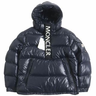 モンクレール(MONCLER)の未使用品●21-22AW モンクレール MAURY ロゴワッペン付 ハーフジップ プルオーバー フーデッドダウンジャケット ダークネイビー 2 正規品(ダウンジャケット)