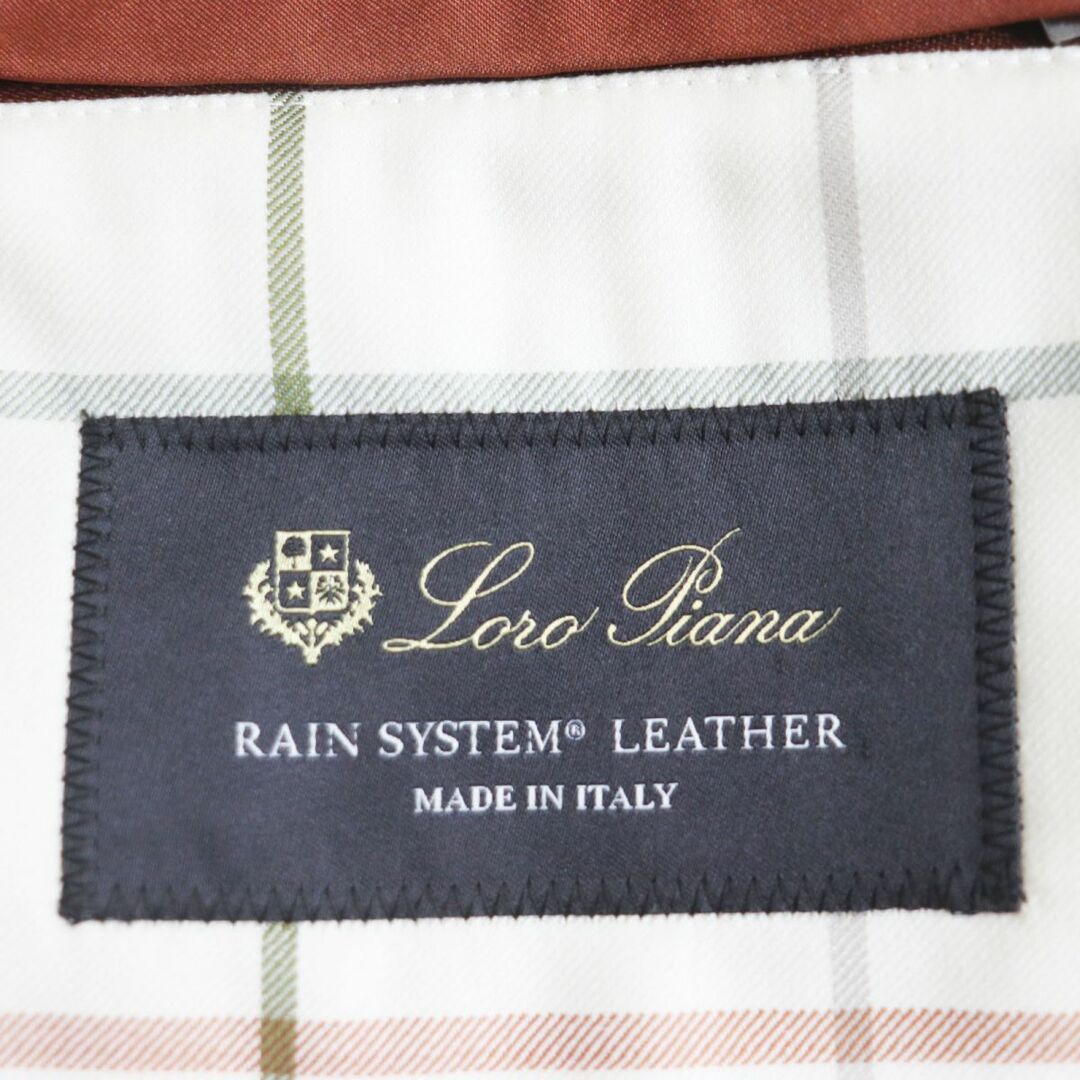 LORO PIANA(ロロピアーナ)の未使用品●Loro Piana ロロピアーナ ディアスキン/鹿革 RAIN SYSTEM 中綿入り 裏地チェック柄 レザーコート ダークグリーン XL 伊製 正規品 レディースのジャケット/アウター(その他)の商品写真