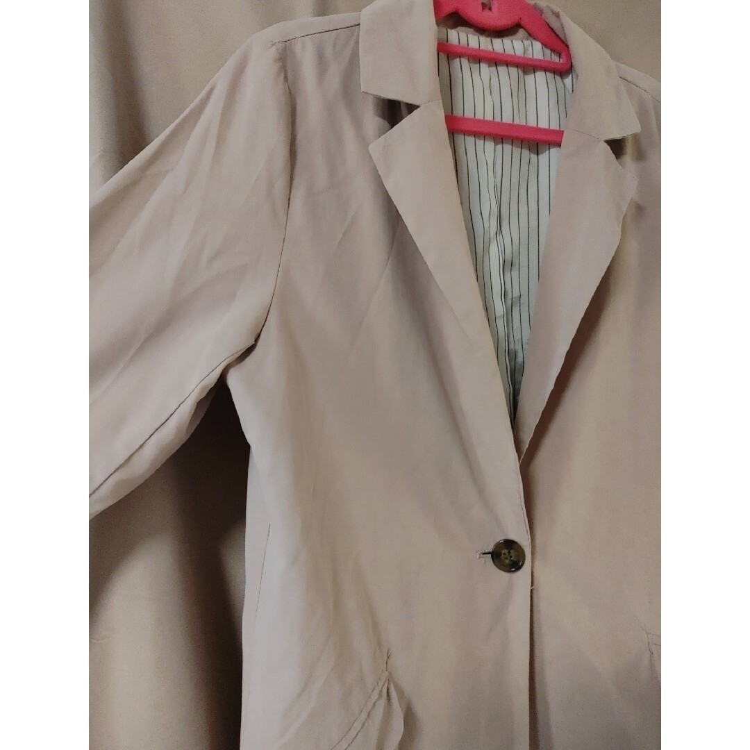 ジャス様専用2薄手ロングコート 秋春コートくすみカラーチェスターコート レディースのジャケット/アウター(チェスターコート)の商品写真