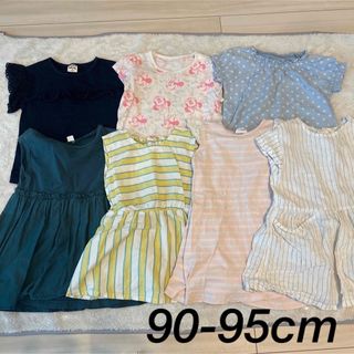 アプレレクール(apres les cours)の90-95cm 夏服7着  半袖　ワンピース　まとめ売り　即日発送　女の子保育園(Tシャツ/カットソー)