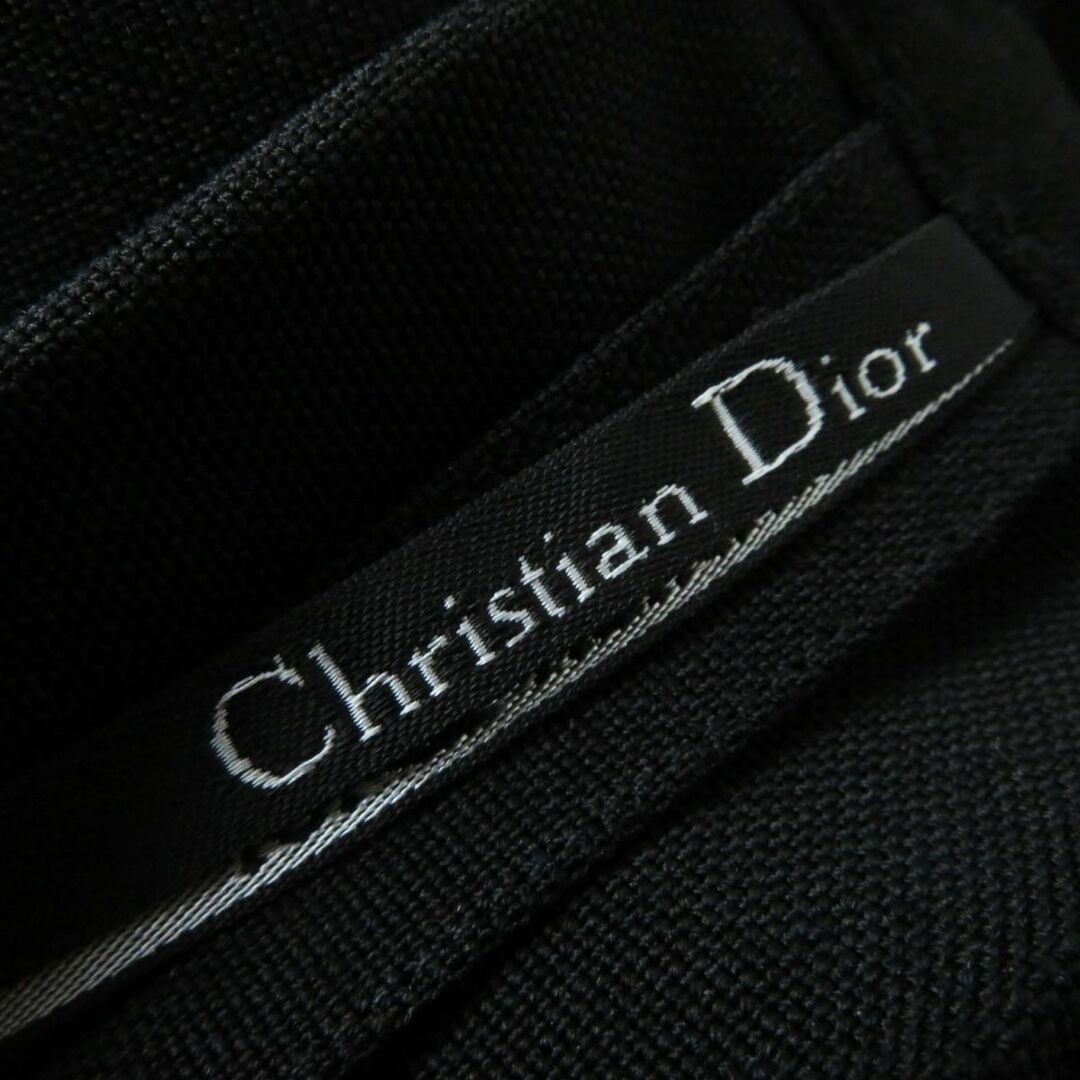 Christian Dior(クリスチャンディオール)の極美品◎正規品 伊製 Christian Dior クリスチャン ディオール 241J13A1030 レディース ミディ プリーツスカート／ラップスカート 黒 38 レディースのスカート(ひざ丈スカート)の商品写真