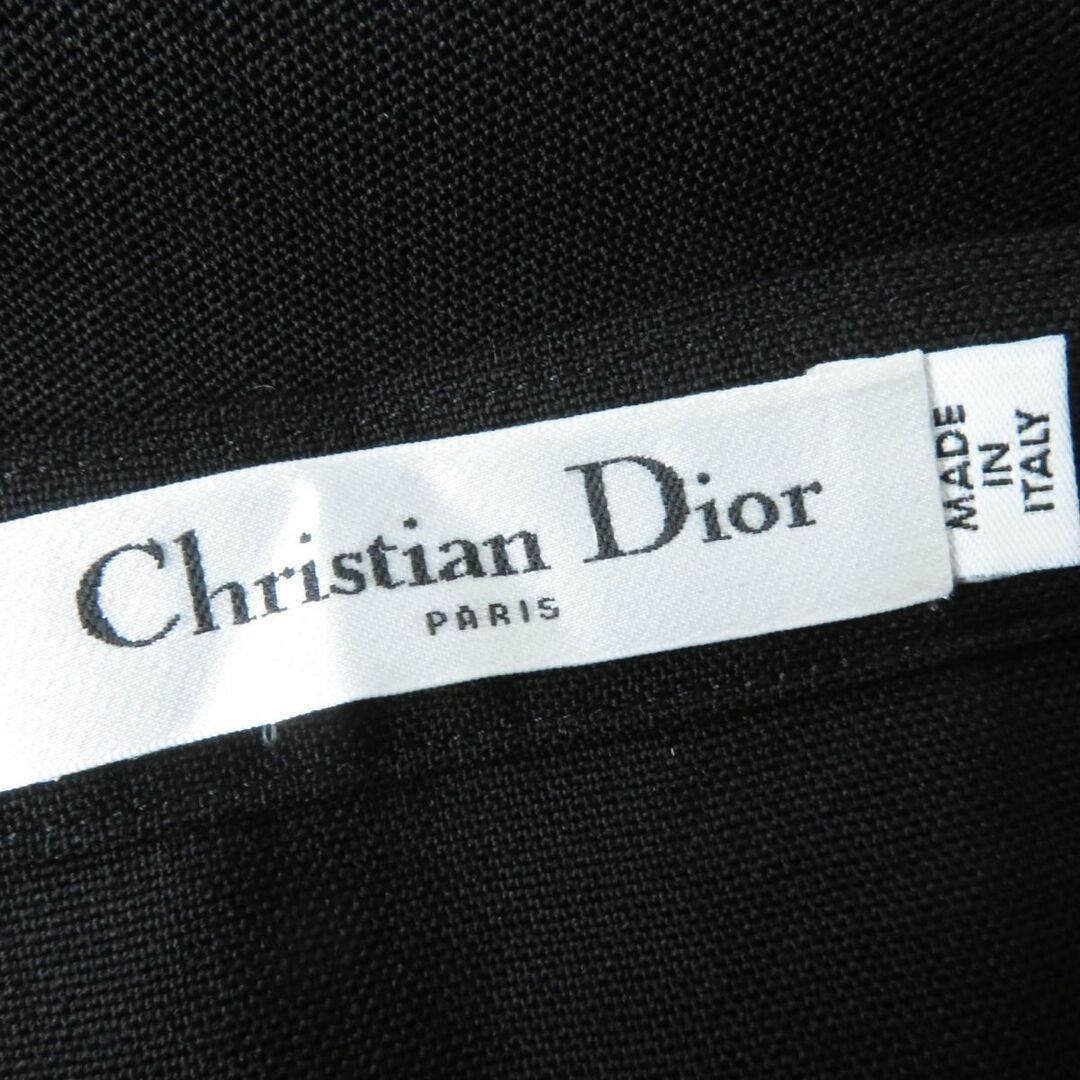 Christian Dior(クリスチャンディオール)の極美品◎正規品 伊製 Christian Dior クリスチャン ディオール 241J13A1030 レディース ミディ プリーツスカート／ラップスカート 黒 38 レディースのスカート(ひざ丈スカート)の商品写真