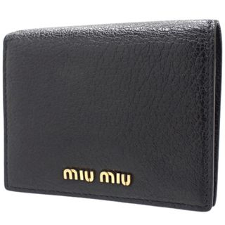 ミュウミュウ(miumiu)のMIUMIU(ミュウミュウ) マドラス MADRASコンパクト財布 2つ折り財布 ウォレット ゴートスキン NERO/ROSA ブラック黒 ピンク桃 レッド ゴールド金具 5MV204 レディース 40803001404【中古】【アラモード】(財布)