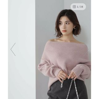 エヌナチュラルビューティーベーシック(N.Natural beauty basic)のナチュラルビューティーベーシック　オフショルボクシーラメニット(ニット/セーター)