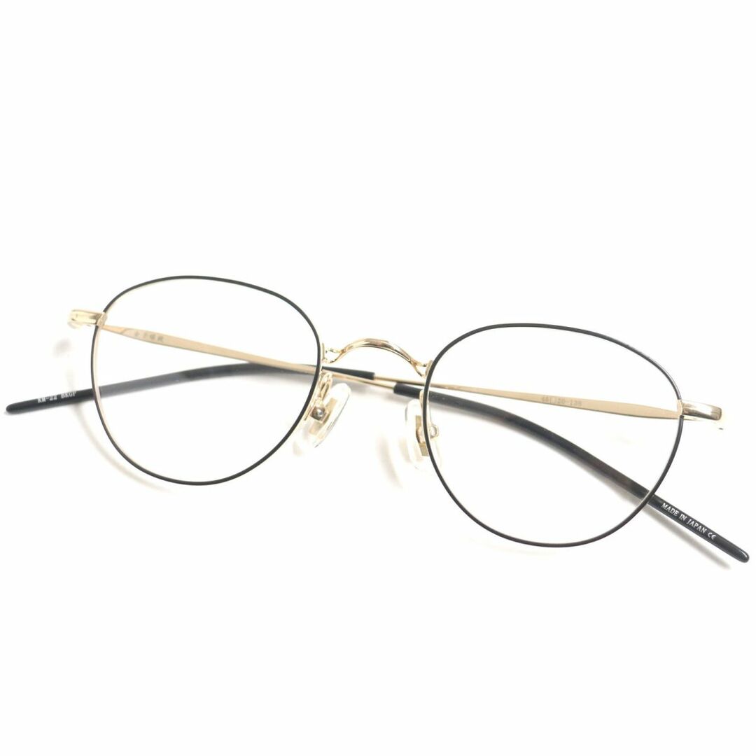 KANEKO OPTICAL(カネコガンキョウ)の未使用品▼金子眼鏡 KM-22 ボストンシェイプ メガネ /アイウェア ブラック×ゴールド 45□20-138 日本製 メンズのファッション小物(サングラス/メガネ)の商品写真