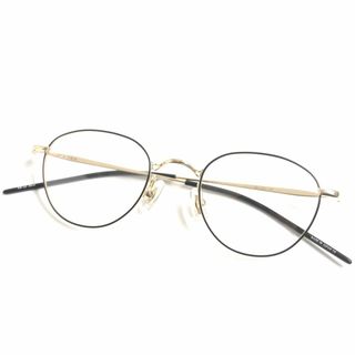 カネコガンキョウ(KANEKO OPTICAL)の未使用品▼金子眼鏡 KM-22 ボストンシェイプ メガネ /アイウェア ブラック×ゴールド 45□20-138 日本製(サングラス/メガネ)