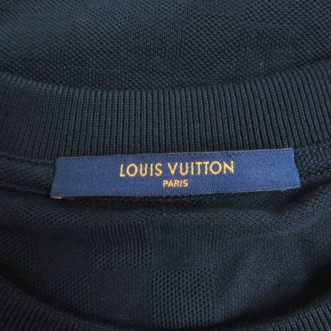 LOUIS VUITTON(ルイヴィトン)の極美品□22AW LOUIS VUITTON/ルイヴィトン ロゴプレート付き ダミエ ハーフ コットン100％ 半袖Tシャツ/カットソー ネイビー L 伊製 正規品 メンズのトップス(Tシャツ/カットソー(半袖/袖なし))の商品写真