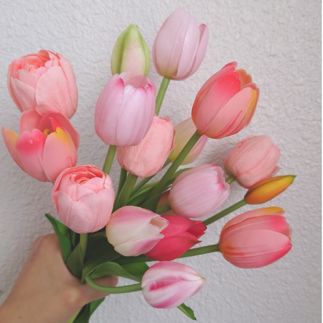 Pink Tulip Bouquet ハンドメイドのフラワー/ガーデン(その他)の商品写真