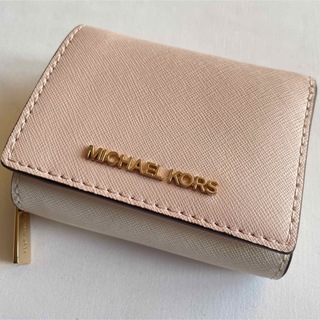 マイケルコース(Michael Kors)のマイケルコース 三つ折り財布 ピンク ホワイト ツートン(財布)