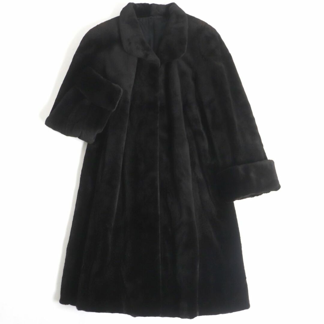 美品▽MINK シェアードミンク 本毛皮ロングコート ダーク 美品▽MINK シェアードミンク 本毛皮ロングコート ダーク