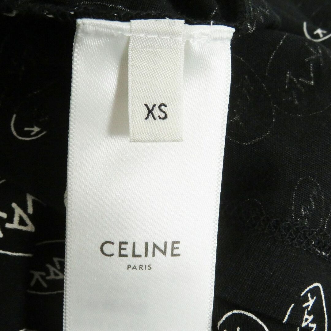 celine(セリーヌ)の極美品□19SS CELINE セリーヌ×クリスチャン・マークレー 2X008388E 総柄 コットン100％ 薄手 半袖Tシャツ/カットソー 黒 XS 日本製 正規 メンズのトップス(Tシャツ/カットソー(半袖/袖なし))の商品写真