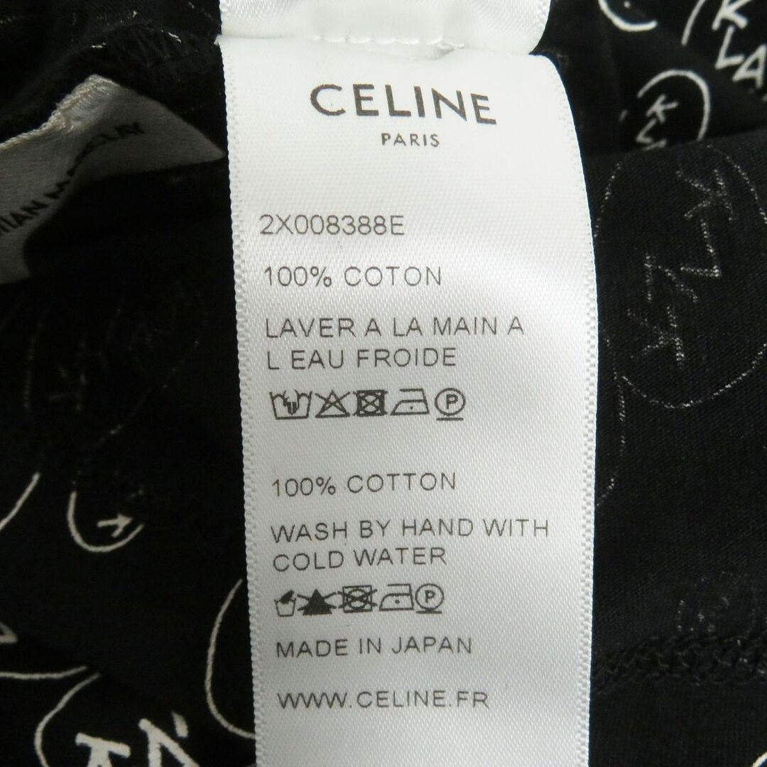 celine(セリーヌ)の極美品□19SS CELINE セリーヌ×クリスチャン・マークレー 2X008388E 総柄 コットン100％ 薄手 半袖Tシャツ/カットソー 黒 XS 日本製 正規 メンズのトップス(Tシャツ/カットソー(半袖/袖なし))の商品写真