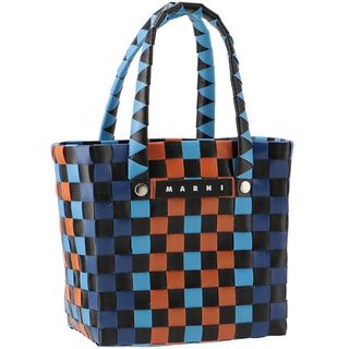 Marni - MARNI MARKET キッズ ミニ バスケット ロゴ ウーブンバッグの