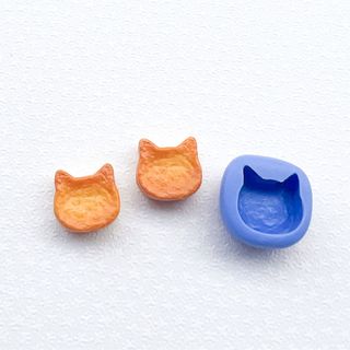 509 猫ベークドチーズケーキ型 ネコ 樹脂粘土 モールド ミニチュア お菓子(各種パーツ)