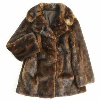 美品●MINK ミンク 逆毛切り替え 本毛皮ショートコート ジャケット ブラウン 毛質艶やか・柔らか◎(毛皮/ファーコート)