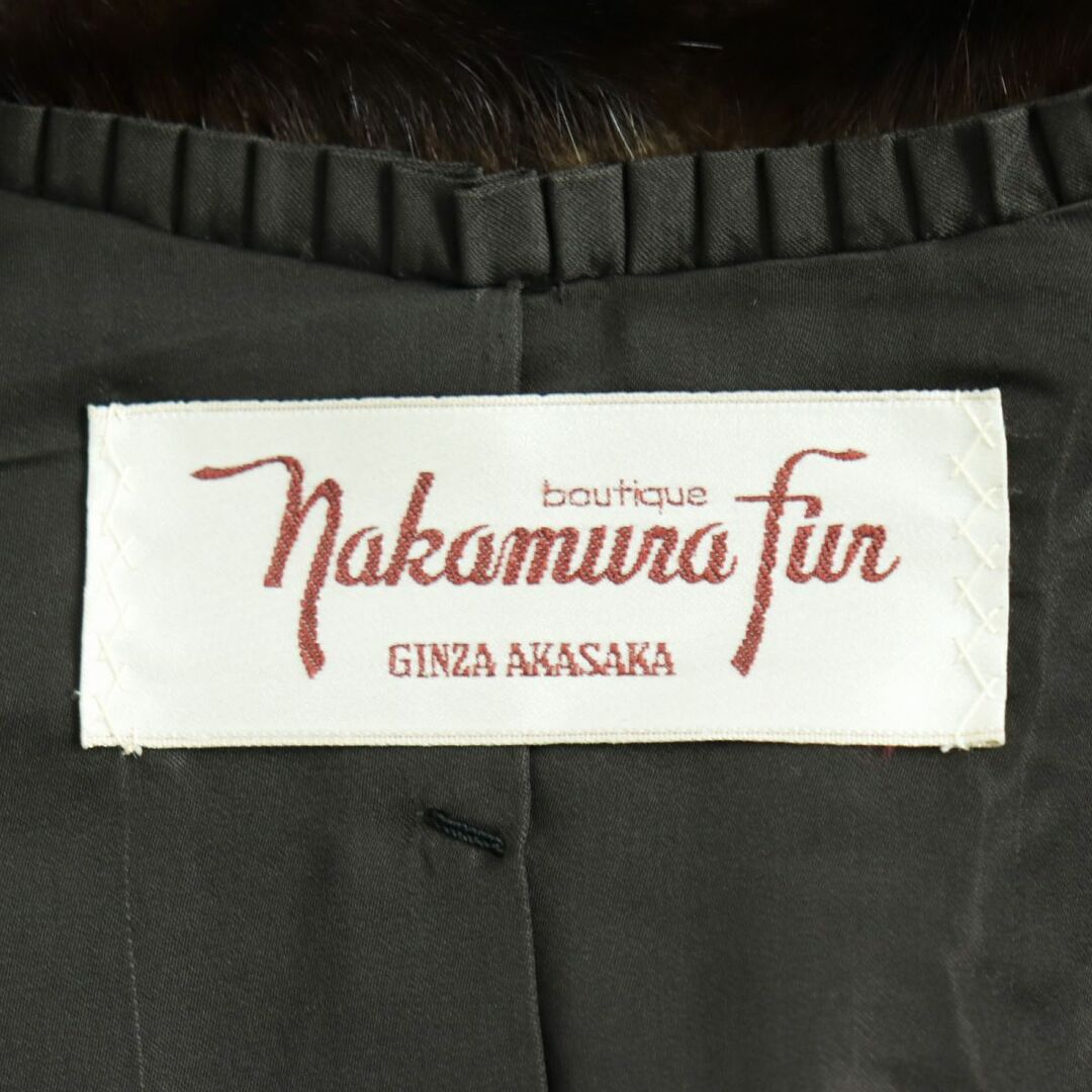 美品●Nakamura Fur ナカムラファー MINK ミンク 本毛皮ショートコート ジャケット ダークブラウン 9 1/2号 毛質艶やか・柔らか◎ レディースのジャケット/アウター(毛皮/ファーコート)の商品写真