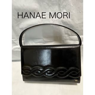 ハナエモリ(HANAE MORI)のHANAE MORI ハナエモリ　ハンドバッグ　黒　フォーマル　レザー　金金具(ハンドバッグ)