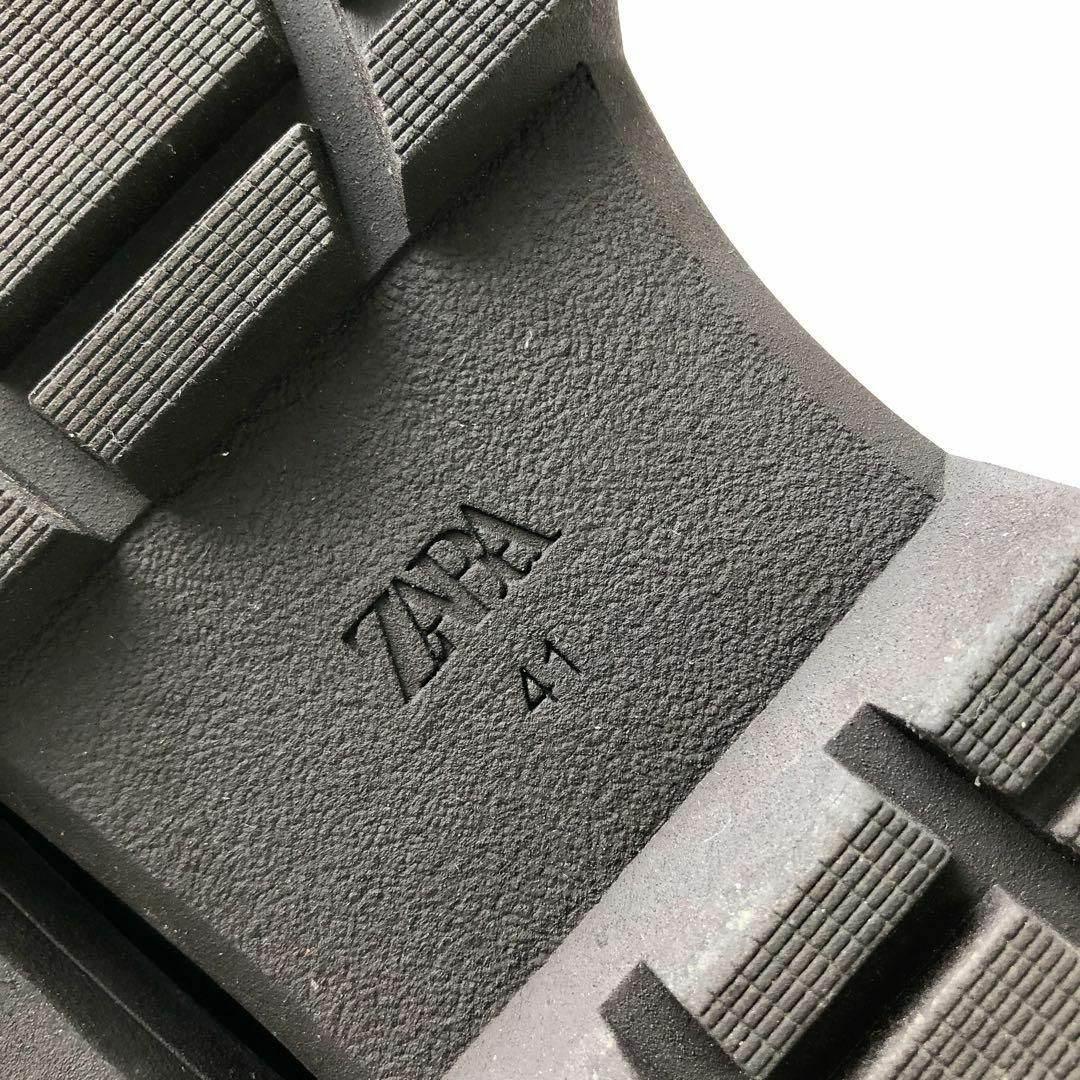 ZARA(ザラ)のスプリットスエード レザーアンク　サイドゴアブーツ　厚底　 41 グレー メンズの靴/シューズ(ブーツ)の商品写真