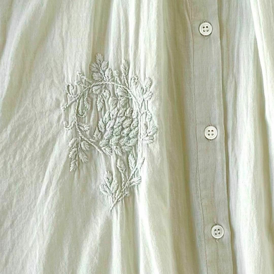 かぐれ(カグレ)のかぐれ kagure ラクナウ刺繍 2WAYブラウス ミント インド製 22SS レディースのトップス(シャツ/ブラウス(長袖/七分))の商品写真