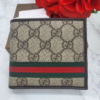 グッチ(Gucci)の【未使用に近い】 GUCCI グッチ 2つ折り財布 財布 GG シェリーライン(折り財布)