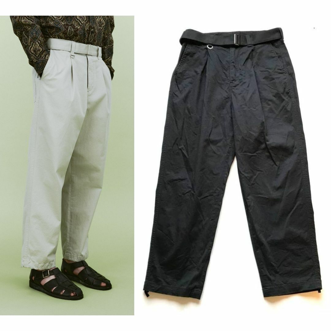 SOPHNET. - SOPHNET. BELTED TUCK TAPERED PANTS 紺 Sの通販 by