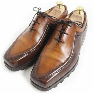 ベルルッティ(Berluti)の美品□BERLUTI／ベルルッティ オルガ期 ウルティマ ピカソ 0584 スクエアトゥ 内羽根 レースアップ レザーシューズ ブラウン 6 1／2 名作(その他)