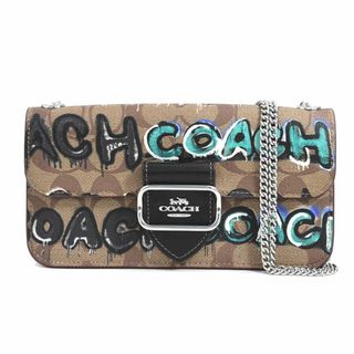 コーチ(COACH)のコーチ COACH 斜め掛けショルダーバッグ シグネチャー ペイント レザー ブラウン レディース 送料無料【中古】 r9945f(ショルダーバッグ)