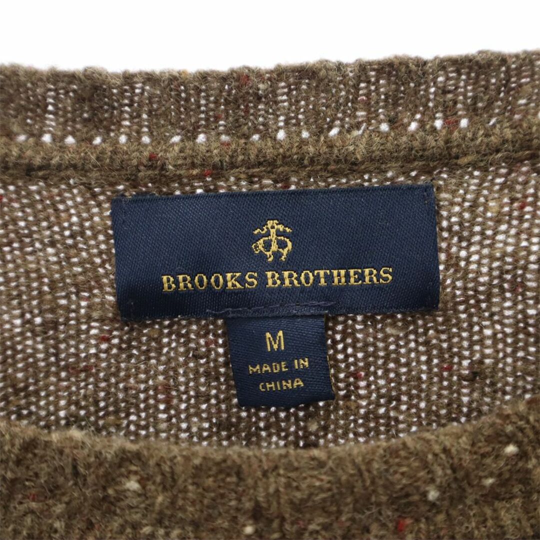 Brooks Brothers(ブルックスブラザース)のブルックスブラザーズ 総柄 長袖 ウール セーター M ブラウン BROOKS BROTHERS ニット メンズ 古着 【240304】 メンズのトップス(ニット/セーター)の商品写真