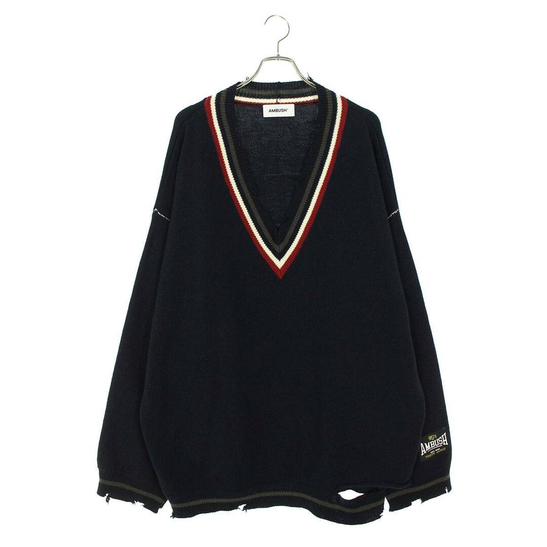 AMBUSH(アンブッシュ)のアンブッシュ  DANGLED RIB KNIT V NECK ダメージ加工オーバーサイズVネックニット メンズ M/L メンズのトップス(ニット/セーター)の商品写真