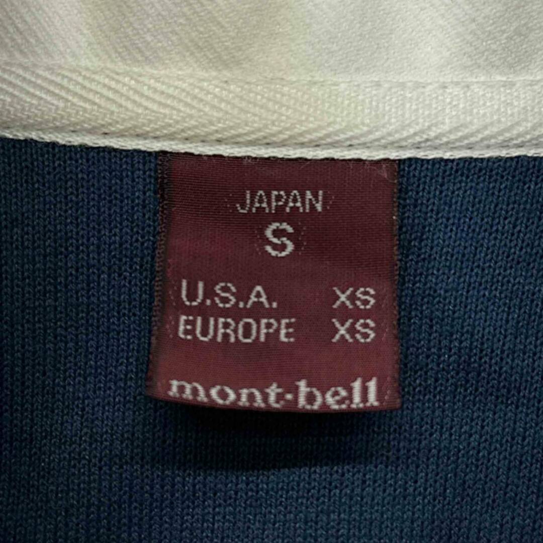 mont-bell モンベル 長袖ポロシャツ ボーダー ブルー レッド サイズS トップス レディース ヴィンテージ アウトドア ネ レディースのトップス(ポロシャツ)の商品写真