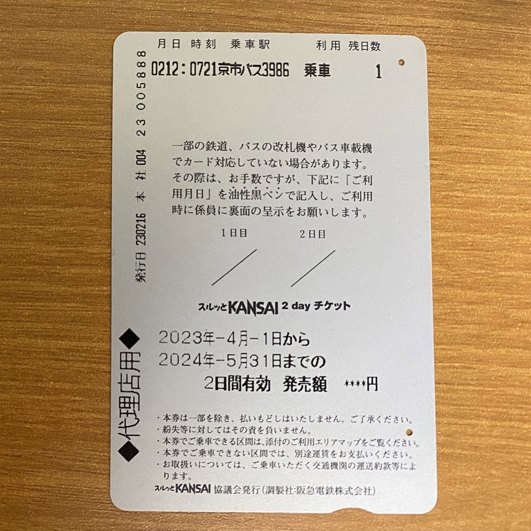 スルッとKANSAI関西 PASS 乗車券 残り1回×1枚 私鉄乗り放題 チケットの乗車券/交通券(鉄道乗車券)の商品写真